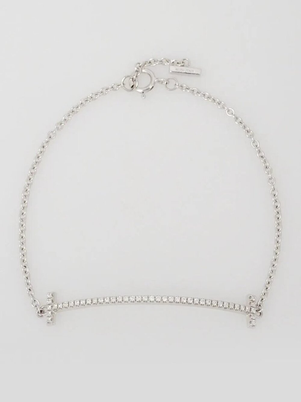 Tiffany & Co. 18K White Gold and Diamonds Tiffany T Smile Bracelet